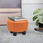Pouf rond en velours, repose-pieds moderne rembourré