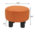 Pouf rond en velours, repose-pieds moderne rembourré
