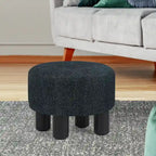 Pouf rond en velours, repose-pieds moderne rembourré