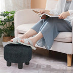 Pouf rond en velours, repose-pieds moderne rembourré