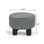 Pouf rond en velours, repose-pieds moderne rembourré