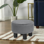 Pouf rond en velours, repose-pieds moderne rembourré