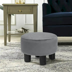 Pouf rond en velours, repose-pieds moderne rembourré
