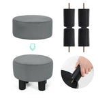 Pouf rond en velours, repose-pieds moderne rembourré