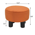 Pouf rond en velours, repose-pieds moderne rembourré