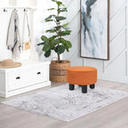 Pouf rond en velours, repose-pieds moderne rembourré