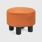 Pouf rond en velours, repose-pieds moderne rembourré