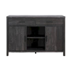 Bahut Q-Max 47W, Meuble de rangement de salle à manger, Buffet avec deux placards, deux tiroirs, deux étagères ouvertes