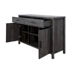 Bahut Q-Max 47W, Meuble de rangement de salle à manger, Buffet avec deux placards, deux tiroirs, deux étagères ouvertes