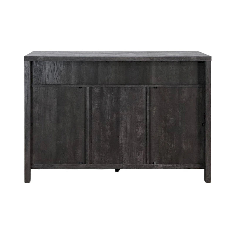 Bahut Q-Max 47W, Meuble de rangement de salle à manger, Buffet avec deux placards, deux tiroirs, deux étagères ouvertes
