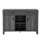Bahut Q-Max 47W, Meuble de rangement de salle à manger, Buffet avec deux placards, deux tiroirs, deux étagères ouvertes