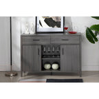 Bahut Q-Max 47W, Meuble de rangement de salle à manger, Buffet avec deux placards, deux tiroirs, deux étagères ouvertes