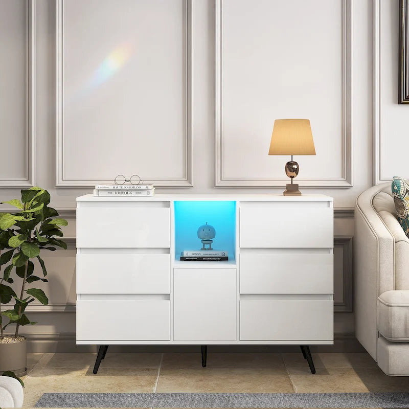 Bahut de salle à manger avec éclairage LED pour le salon