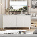 COZAYH Meuble Moderne à 4 Portes avec Motif Courbé 3D et Fermeture par Pression, Meuble TV, Buffet