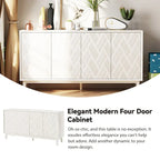 COZAYH Meuble Moderne à 4 Portes avec Motif Courbé 3D et Fermeture par Pression, Meuble TV, Buffet
