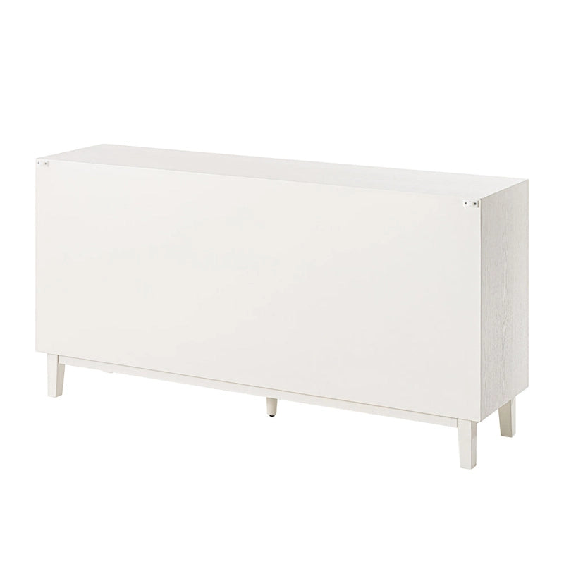 COZAYH Meuble Moderne à 4 Portes avec Motif Courbé 3D et Fermeture par Pression, Meuble TV, Buffet