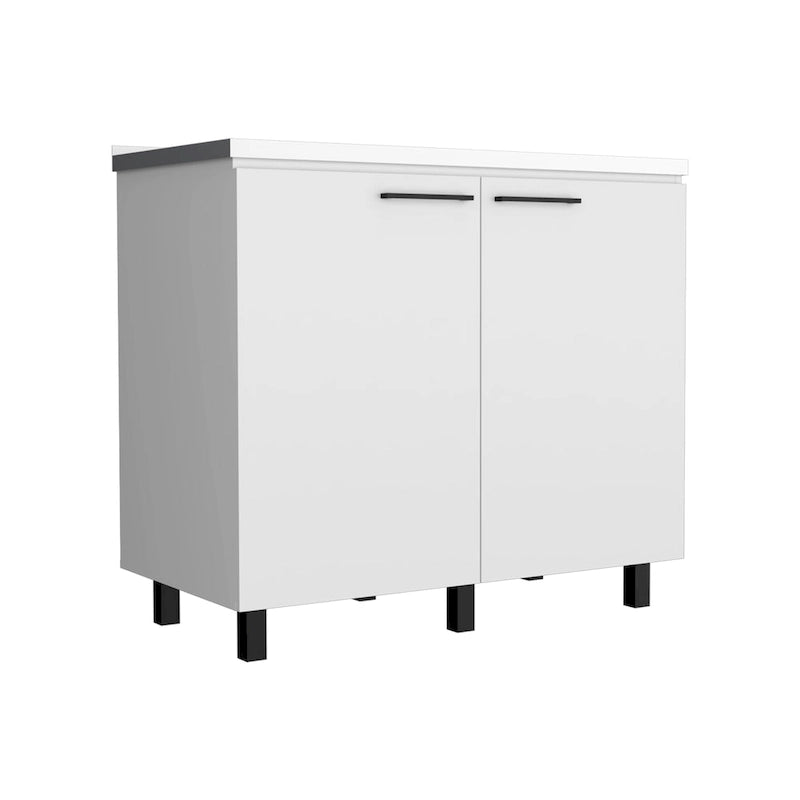 Napoles-2 39 Large évier de service à double porte en acier inoxydable - N/A