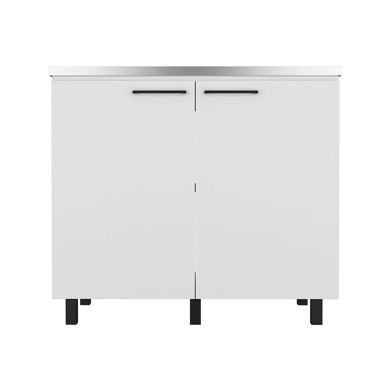 Napoles-2 39 Large évier de service à double porte en acier inoxydable - N/A