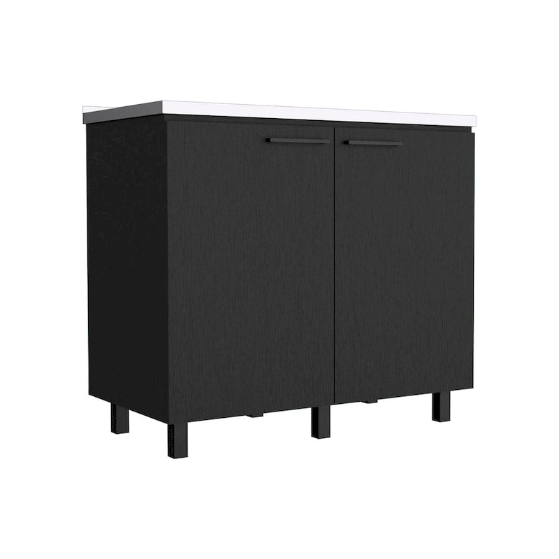 Napoles-2 39 Large évier de service à double porte en acier inoxydable - N/A