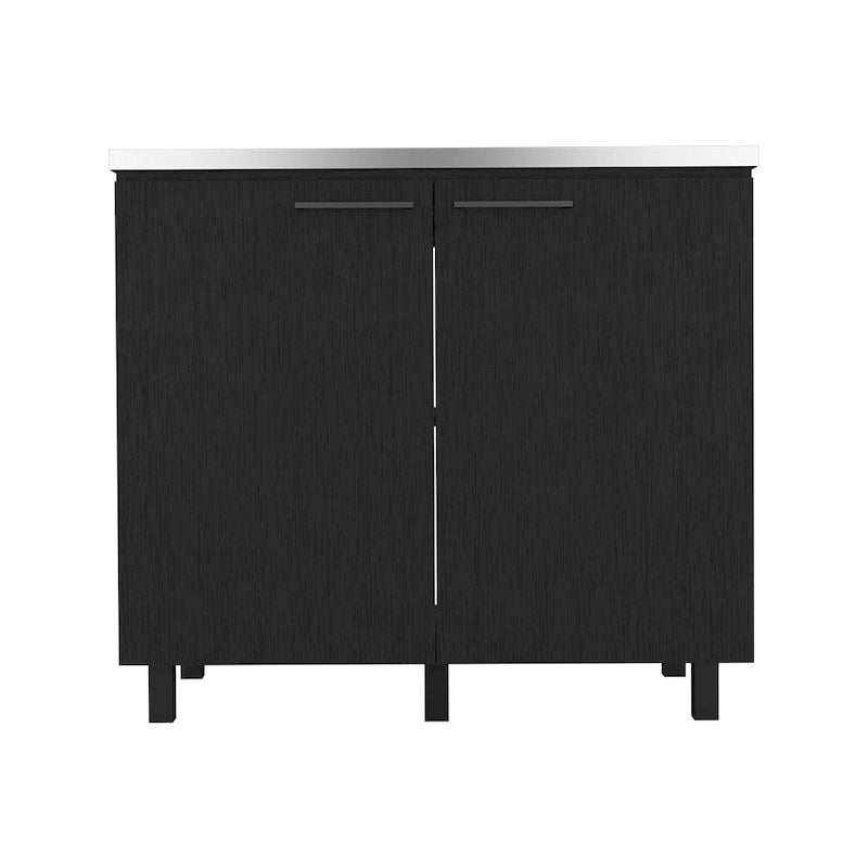 Napoles-2 39 Large évier de service à double porte en acier inoxydable - N/A