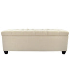 The Sole Secret Beige Diamond Tufted Shoe Storage Bench