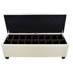 Le banc de rangement à chaussures Sole Secret capitonné beige diamant