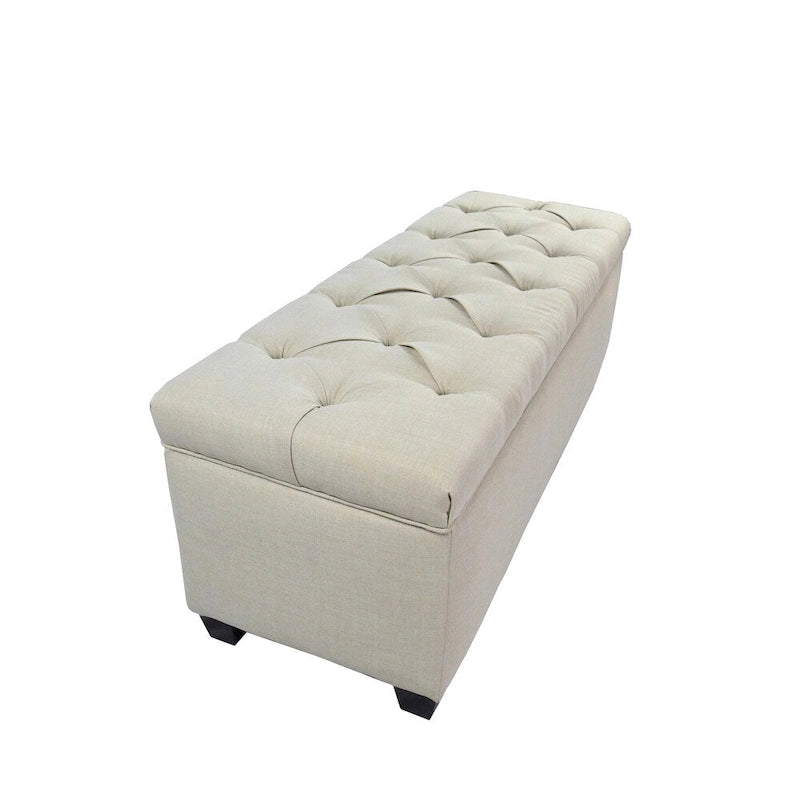 Le banc de rangement à chaussures Sole Secret capitonné beige diamant