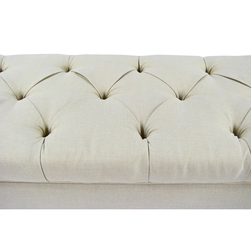 Le banc de rangement à chaussures Sole Secret capitonné beige diamant