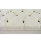 Le banc de rangement à chaussures Sole Secret capitonné beige diamant