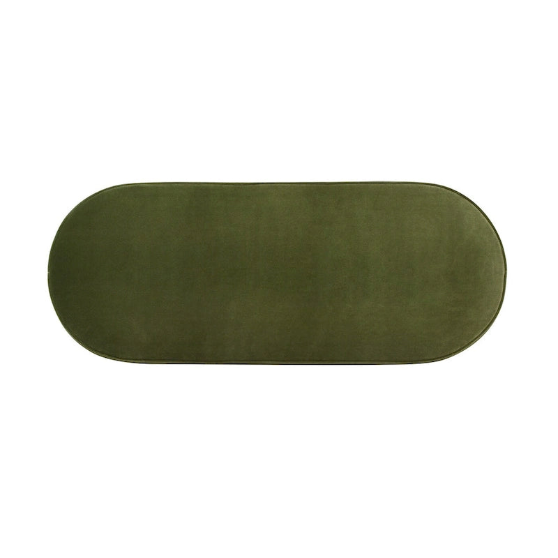 Banc de rangement capitonné ovale en velours Chloe Modern Glam Performance