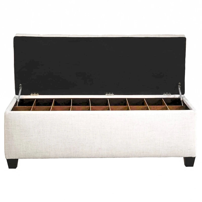 Banc de rangement pour chaussures en tissu Magnolia de Sole Secret Loft avec pieds couleur expresso