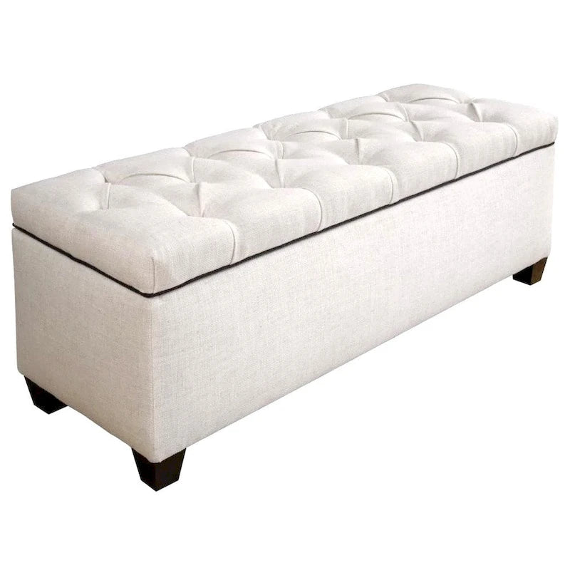 Banc de rangement pour chaussures en tissu Magnolia de Sole Secret Loft avec pieds couleur expresso
