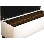 Banc de rangement pour chaussures en tissu Magnolia de Sole Secret Loft avec pieds couleur expresso