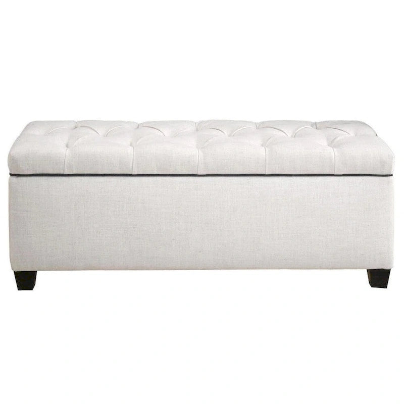 Banc de rangement pour chaussures en tissu Magnolia de Sole Secret Loft avec pieds couleur expresso