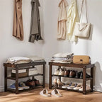 Banc à chaussures robuste à 3 niveaux - 11P x 27,5L x 17,5H