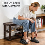 Banc à chaussures robuste à 3 niveaux - 11P x 27,5L x 17,5H