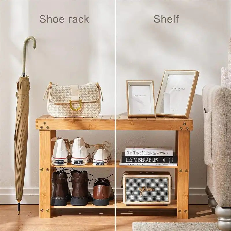 Banc à chaussures robuste à 3 niveaux - 11P x 27,5L x 17,5H