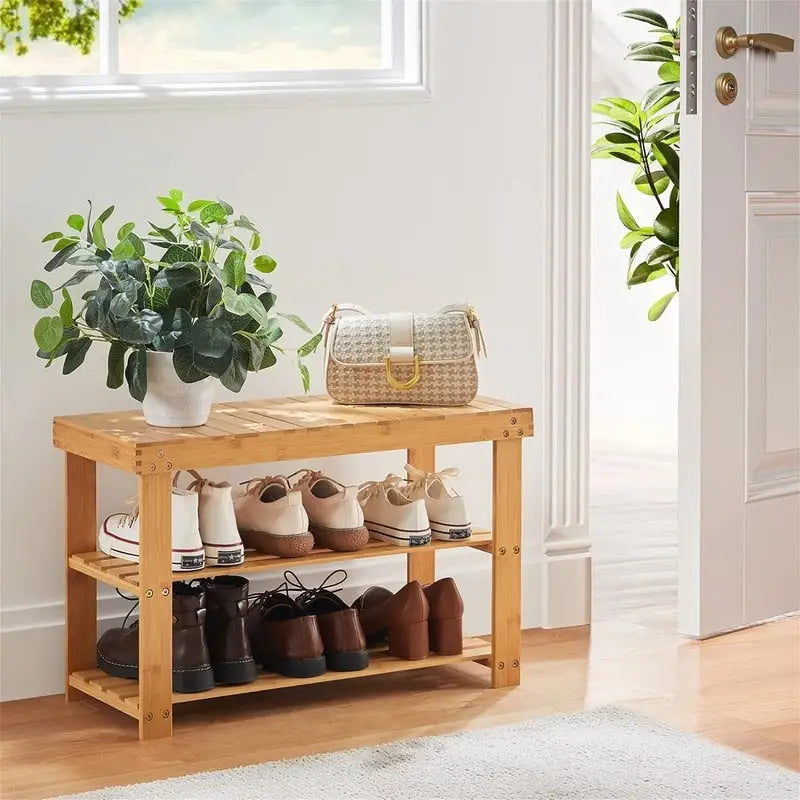 Banc à chaussures robuste à 3 niveaux - 11P x 27,5L x 17,5H