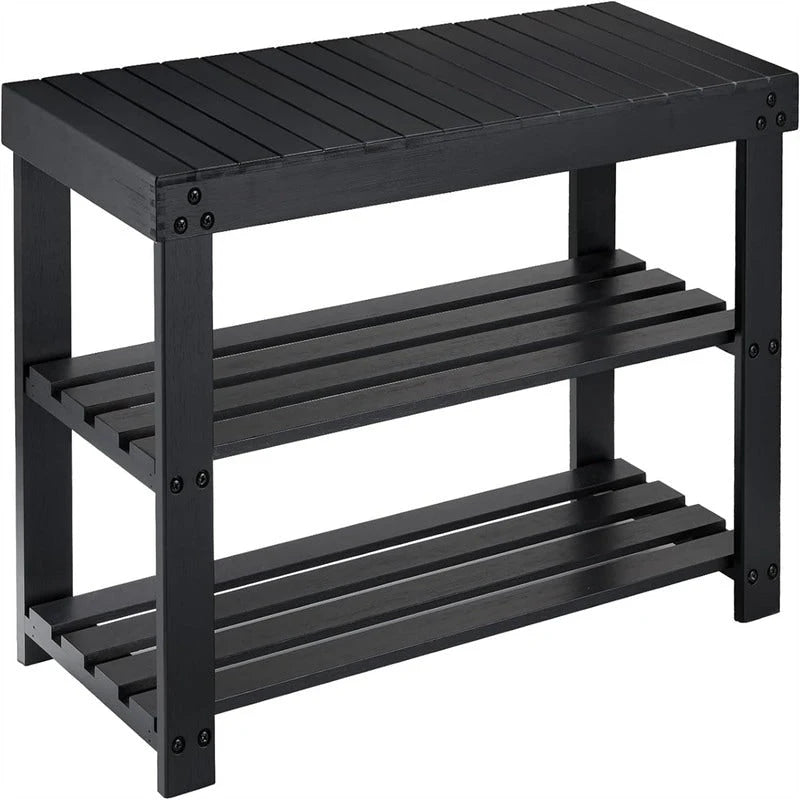 Banc à chaussures robuste à 3 niveaux - 11P x 27,5L x 17,5H