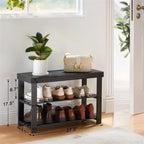 Banc à chaussures robuste à 3 niveaux - 11P x 27,5L x 17,5H