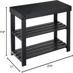 Banc à chaussures robuste à 3 niveaux - 11P x 27,5L x 17,5H