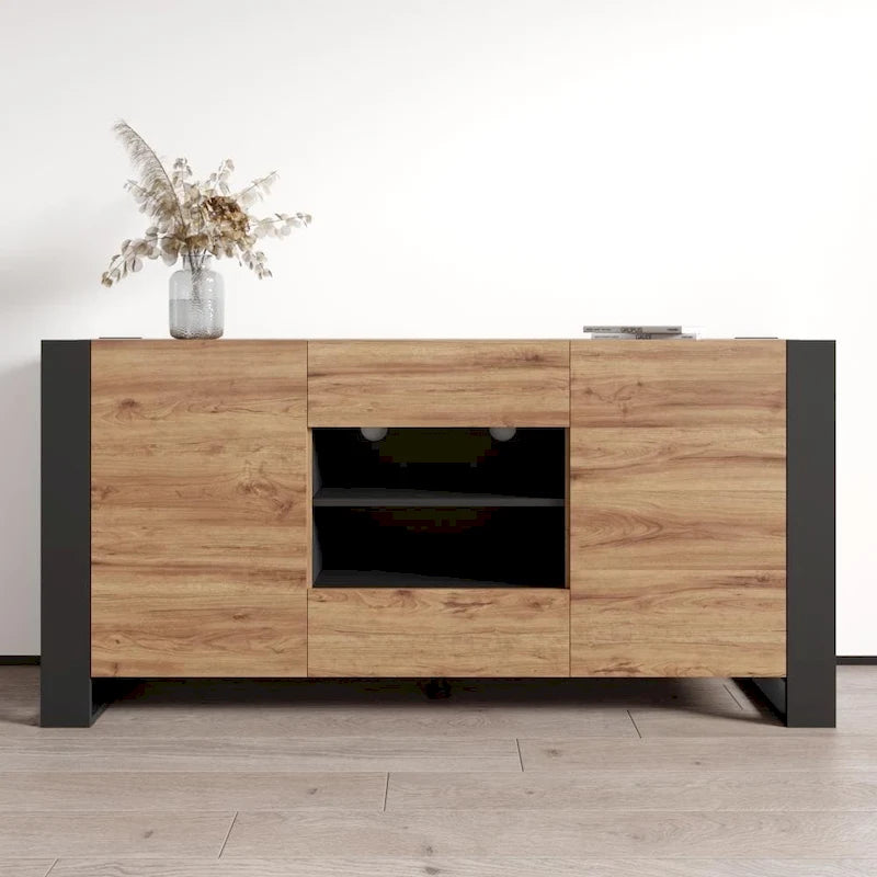 Buffet bahut moderne en bois de 64,5 pouces