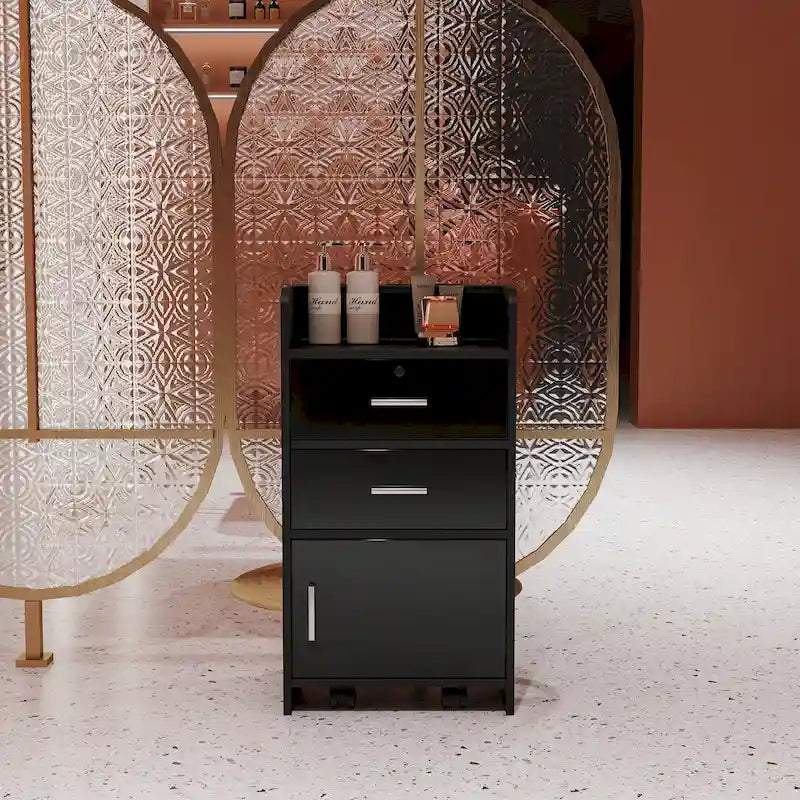 Meuble de rangement verrouillable pour salon de beauté