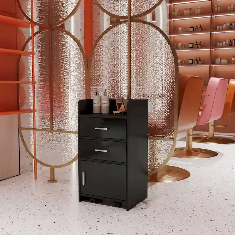 Meuble de rangement verrouillable pour salon de beauté