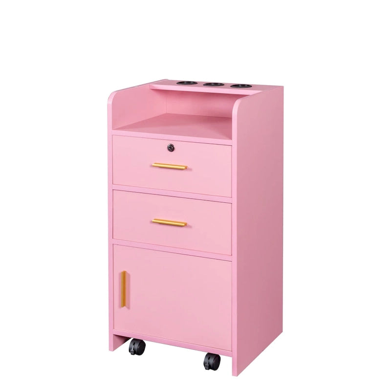 Meuble de rangement verrouillable pour salon de beauté