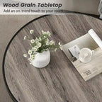 Table basse ronde industrielle en métal avec étagère pour salon, bureau et chambre à coucher
