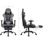 Chaise de jeu avec repose-pieds - Chaise de bureau ergonomique
