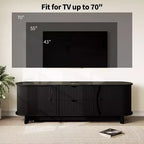 Meuble TV moderne noir/marron avec 2 tiroirs, pour 1 pièce