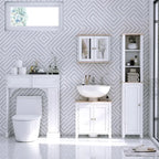 Meuble de rangement de salle de bain HomCom autoportant au-dessus des toilettes - Blanc - 35*9*41