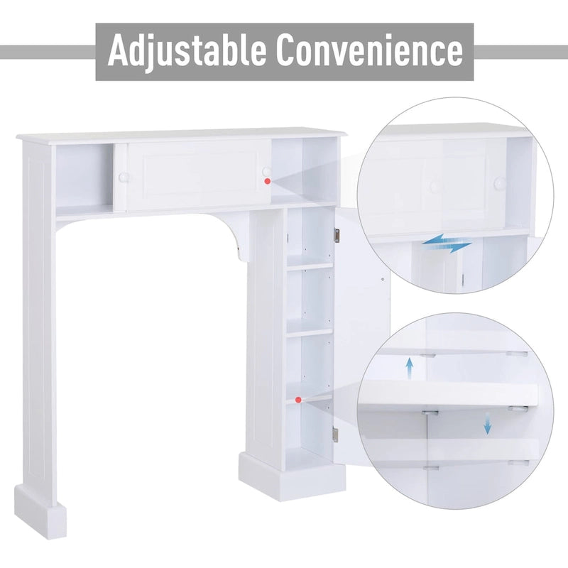 Meuble de rangement de salle de bain HomCom autoportant au-dessus des toilettes - Blanc - 35*9*41